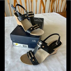 Anne Klein black sandals, size 10